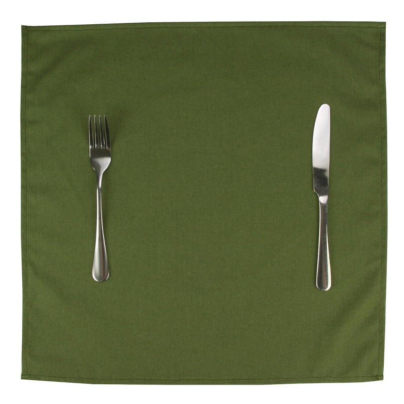 INFEI Solid Color Cotton Blended Dinner Cloth Napkins - Set of 12 (17 x 17 inches) - for Events & Home Use (Army Green) - Image 4